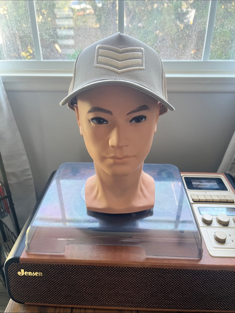 Embroidered Light Gray Trucker Cap